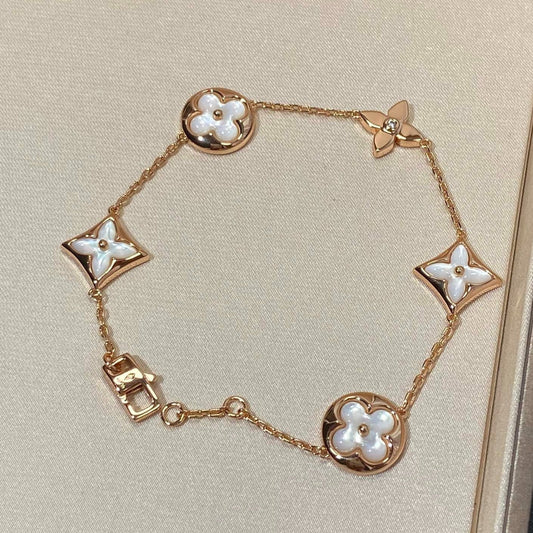 [OrnoraJewelry]OrnoraAND SUN 5 MOTIF MOP PINK GOLD BRACELET