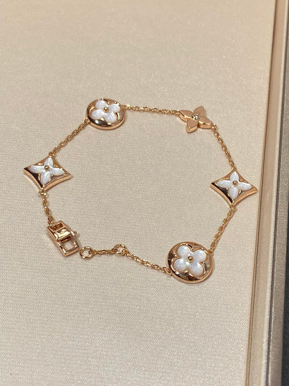[OrnoraJewelry]OrnoraAND SUN 5 MOTIF MOP PINK GOLD BRACELET