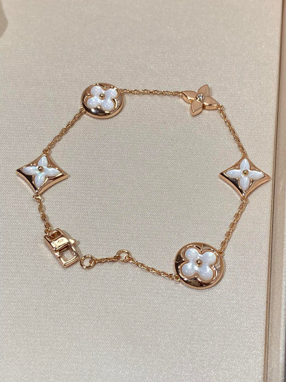 [OrnoraJewelry]OrnoraAND SUN 5 MOTIF MOP PINK GOLD BRACELET