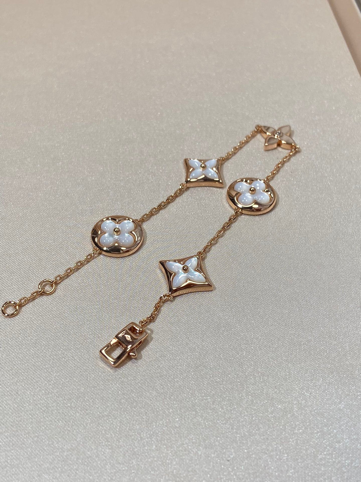 [OrnoraJewelry]OrnoraAND SUN 5 MOTIF MOP PINK GOLD BRACELET