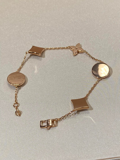[OrnoraJewelry]OrnoraAND SUN 5 MOTIF MOP PINK GOLD BRACELET