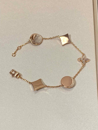 [OrnoraJewelry]OrnoraAND SUN 5 MOTIF MOP PINK GOLD BRACELET