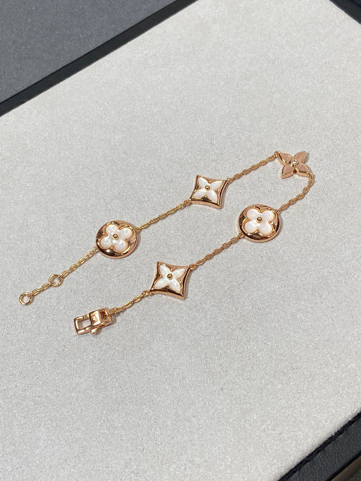 [OrnoraJewelry]OrnoraAND SUN 5 MOTIF MOP PINK GOLD BRACELET