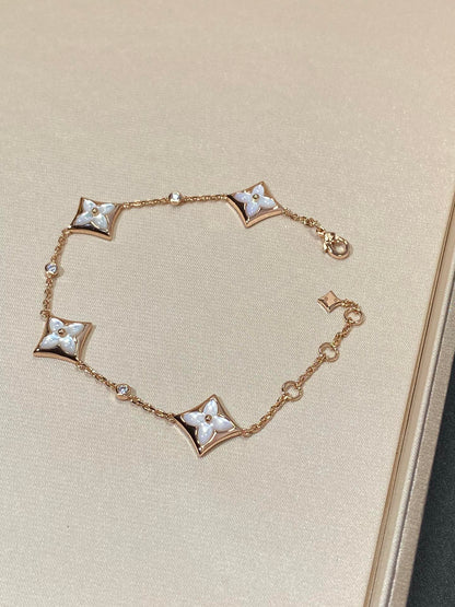 [OrnoraJewelry]Ornora4 MOTIF MOP DIAMOND PINK GOLD BRACELET