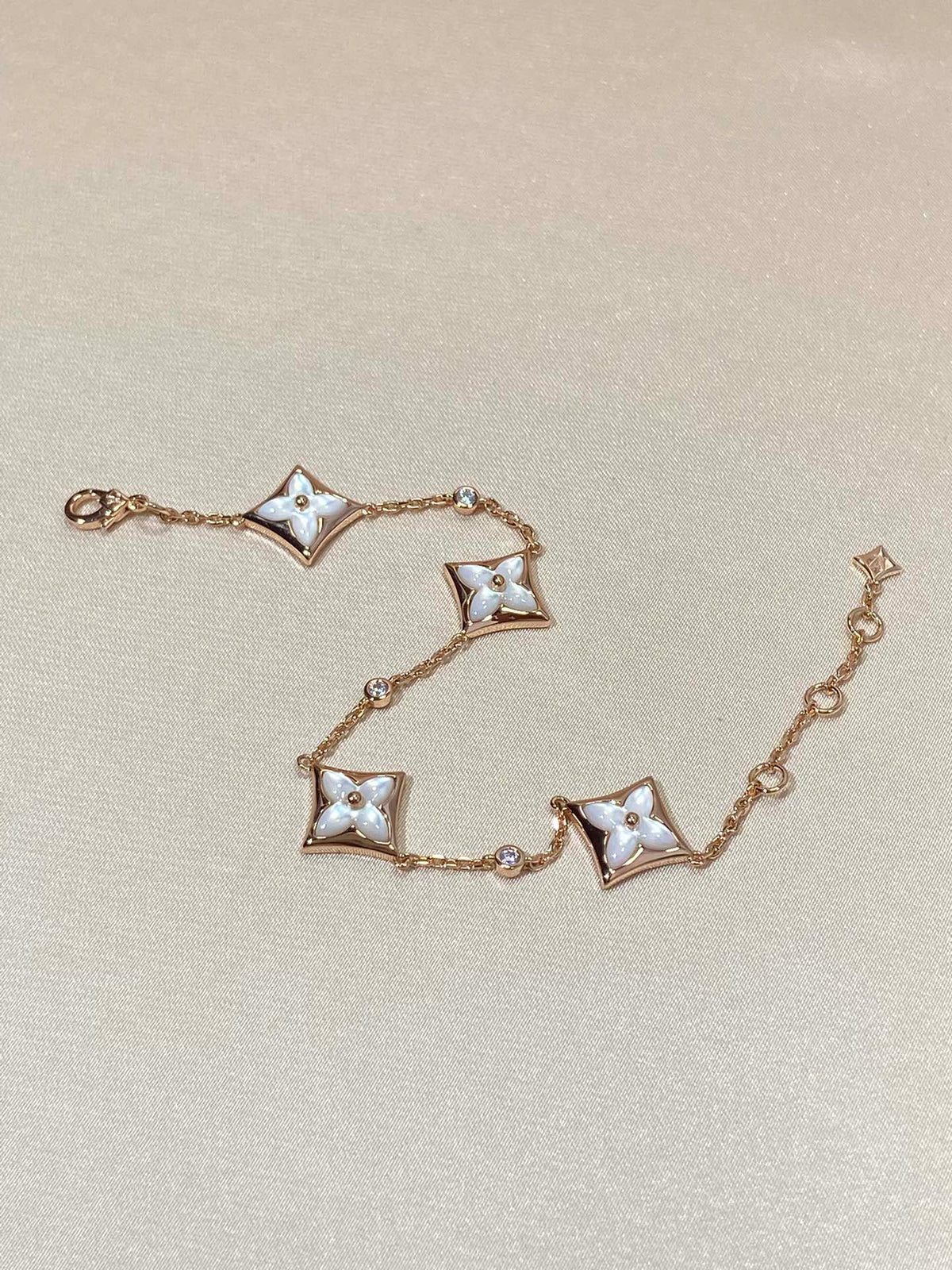 [OrnoraJewelry]Ornora4 MOTIF MOP DIAMOND PINK GOLD BRACELET