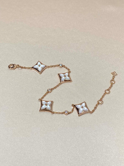 [OrnoraJewelry]Ornora4 MOTIF MOP DIAMOND PINK GOLD BRACELET