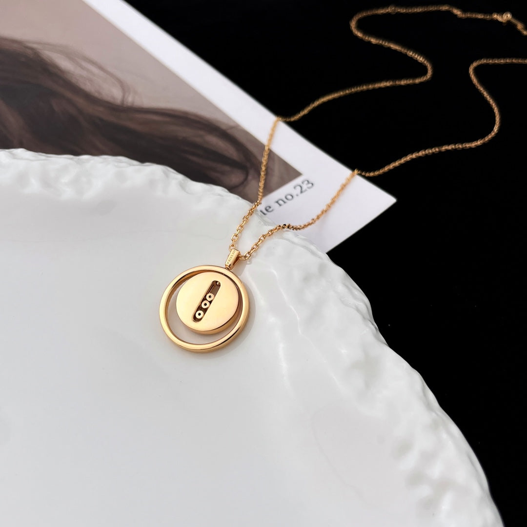 [OrnoraJewelry]LUCKY MOVE MOP PINK GOLD NECKLACE