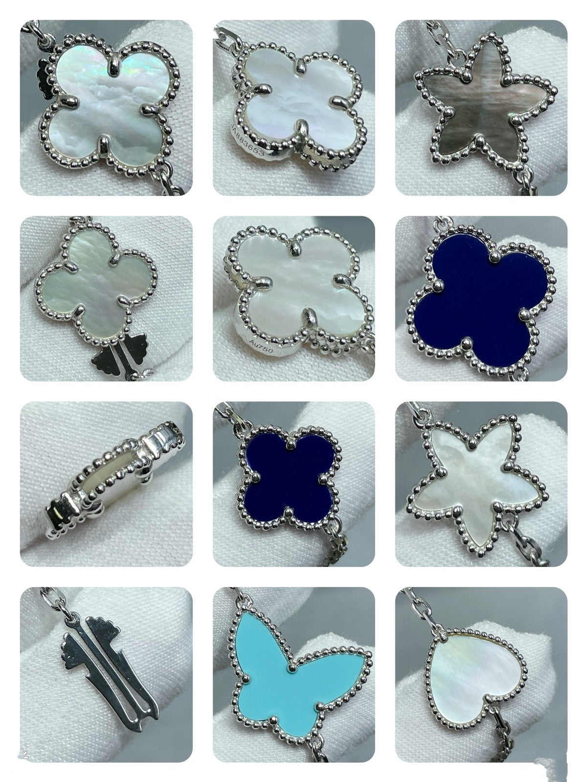 [OrnoraJewelry]LUCKY CLOVER SILVER 11 MOTIF NECKLACE