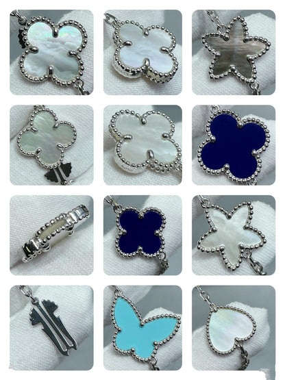 [OrnoraJewelry]LUCKY CLOVER SILVER 11 MOTIF NECKLACE