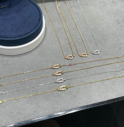 [OrnoraJewelry]FORCE 10 DIAMOND PINK GOLD NECKLACE