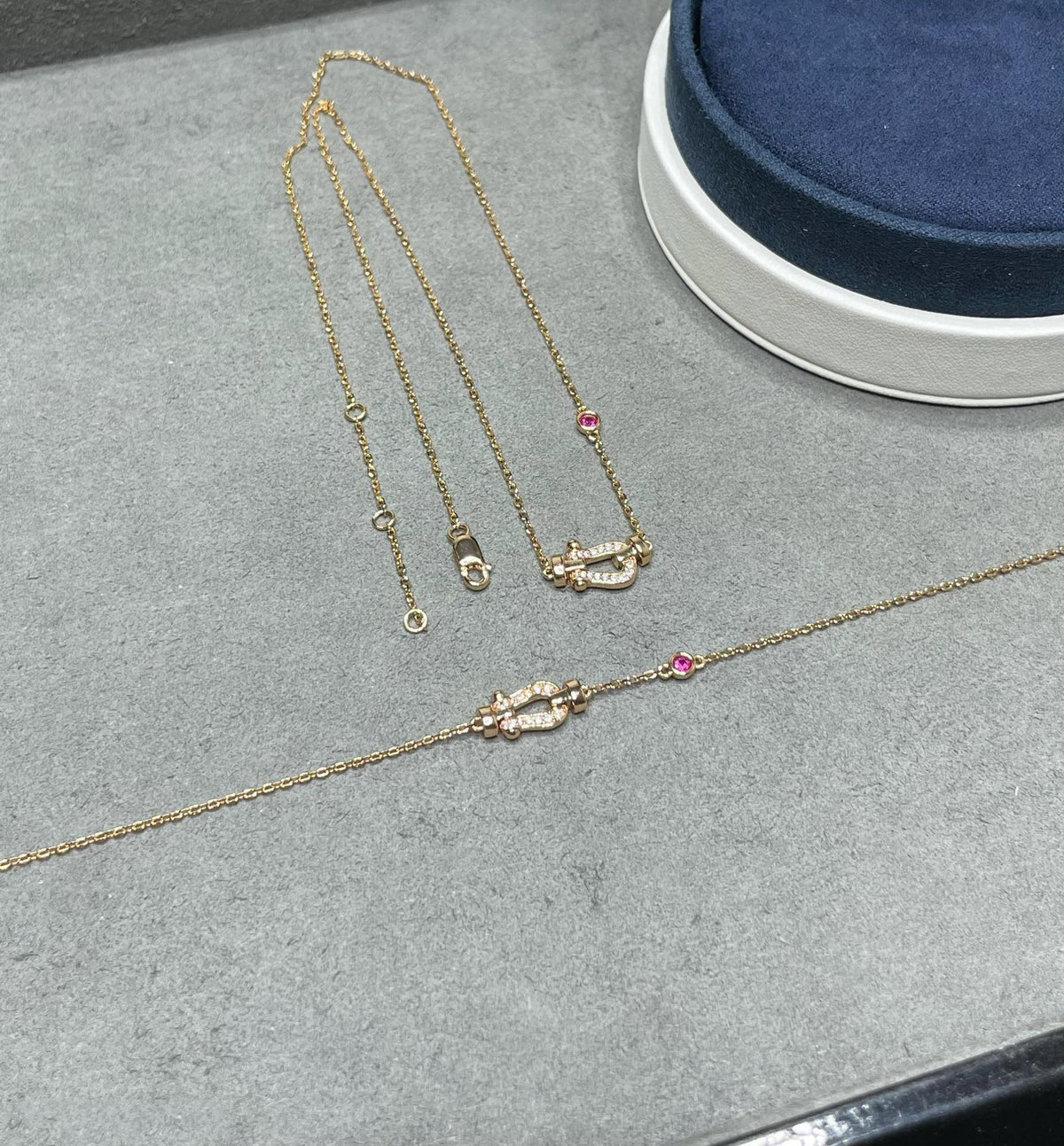 [OrnoraJewelry]FORCE 10 DIAMOND PINK GOLD NECKLACE