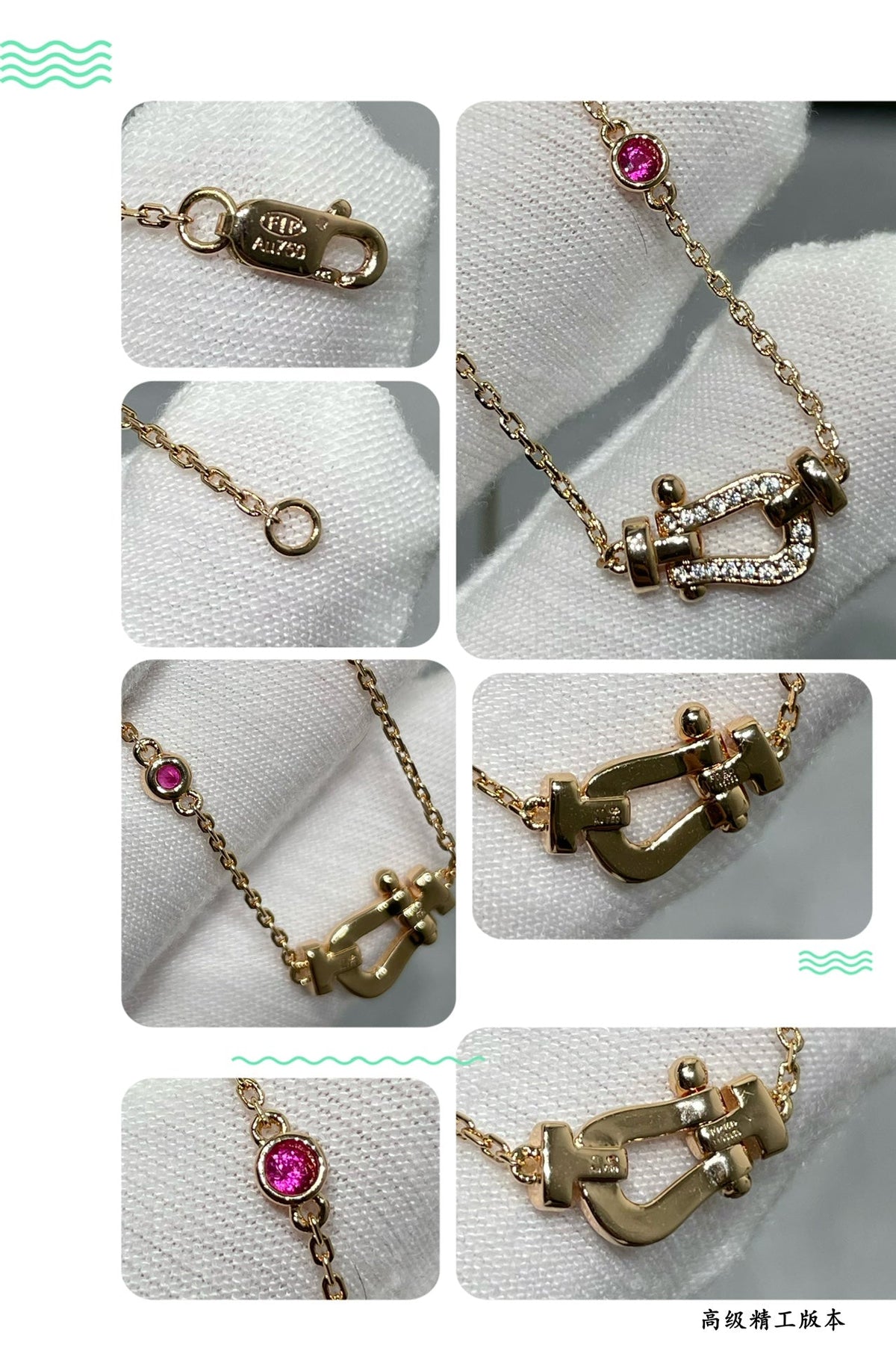 [OrnoraJewelry]FORCE 10 DIAMOND PINK GOLD NECKLACE
