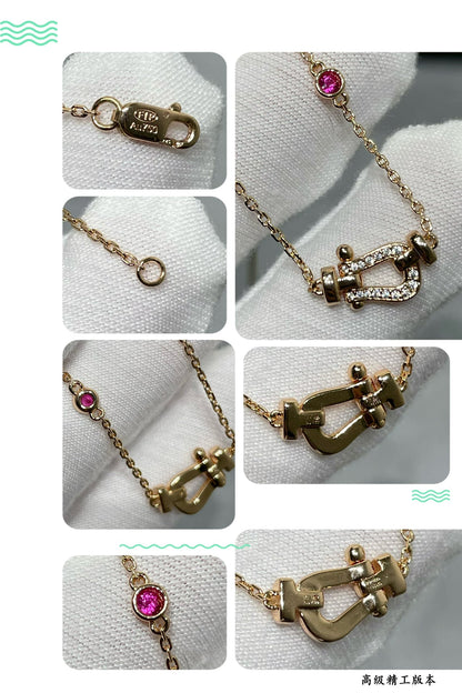 [OrnoraJewelry]FORCE 10 DIAMOND PINK GOLD NECKLACE