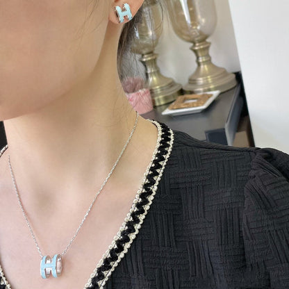 [OrnoraJewelry]POP H SKY BLUE NECKLACE