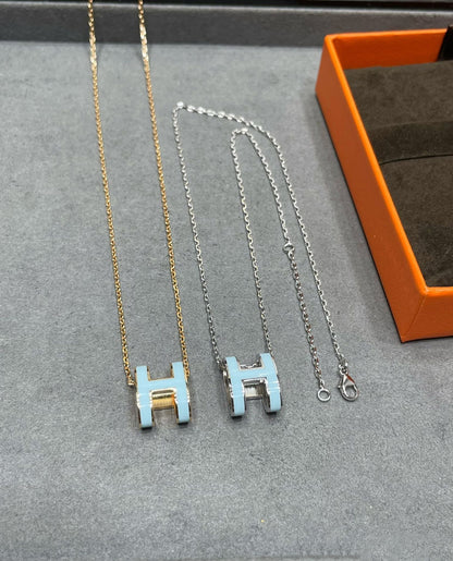 [OrnoraJewelry]POP H SKY BLUE NECKLACE