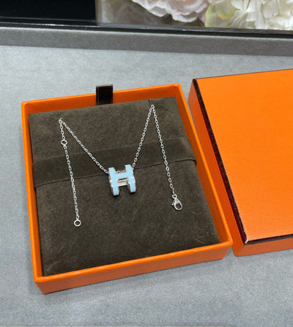 [OrnoraJewelry]POP H SKY BLUE NECKLACE