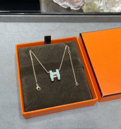 [OrnoraJewelry]POP H SKY BLUE NECKLACE