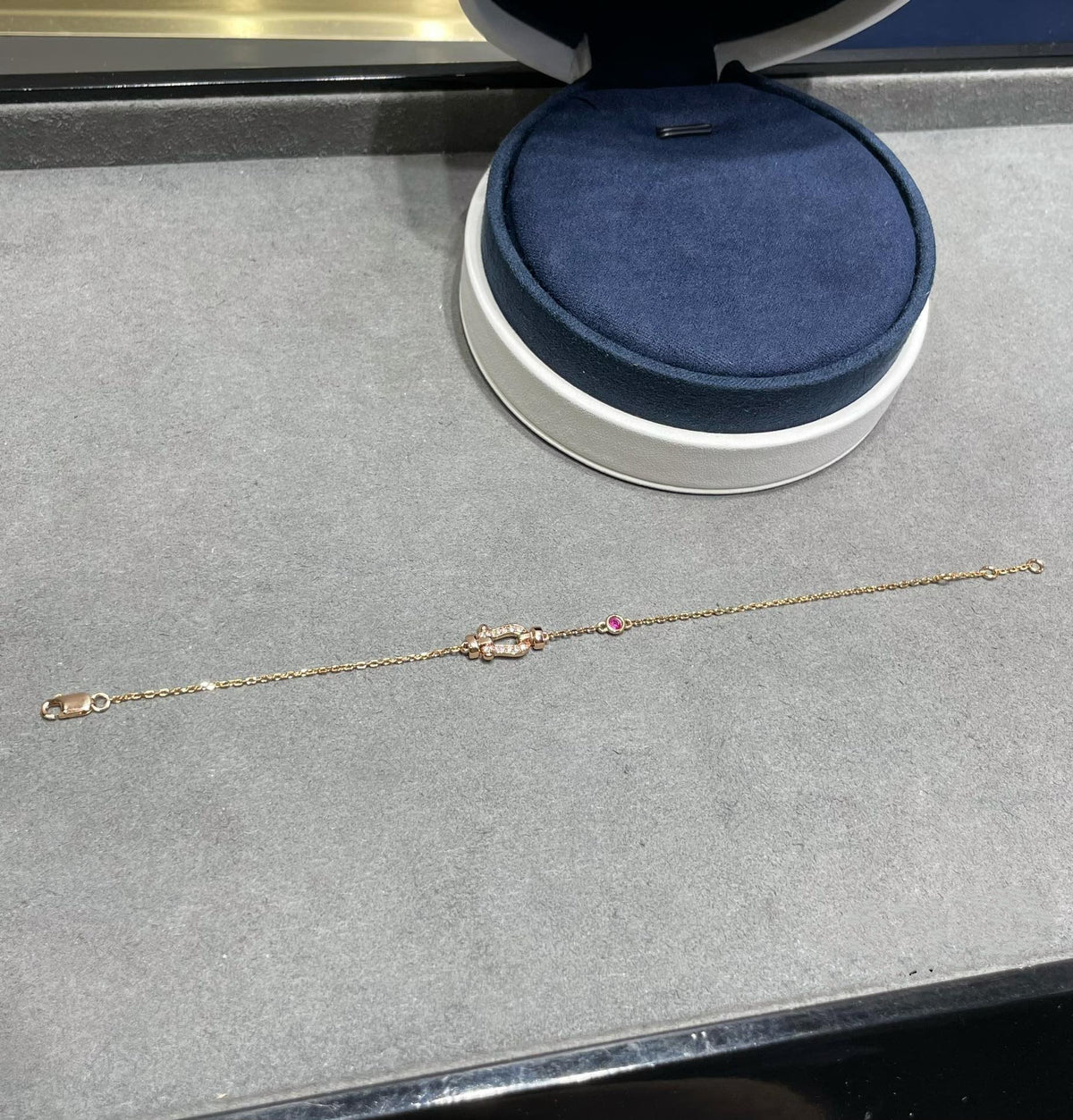 [OrnoraJewelry]FORCE 10 DIAMOND CHAIN LINK PINK GOLD BRACELET