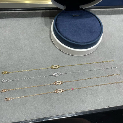 [OrnoraJewelry]FORCE 10 DIAMOND CHAIN LINK PINK GOLD BRACELET
