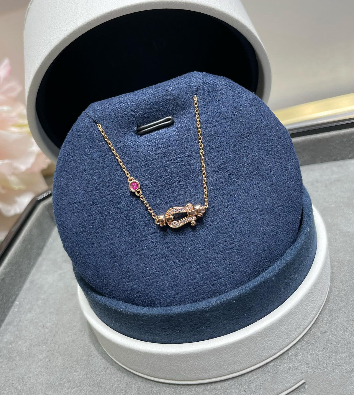 [OrnoraJewelry]FORCE 10 DIAMOND CHAIN LINK PINK GOLD BRACELET