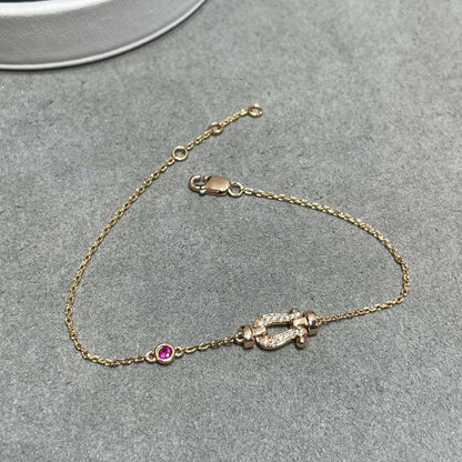 [OrnoraJewelry]FORCE 10 DIAMOND CHAIN LINK PINK GOLD BRACELET