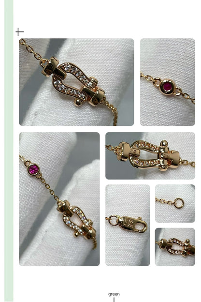 [OrnoraJewelry]FORCE 10 DIAMOND CHAIN LINK PINK GOLD BRACELET
