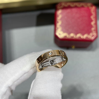 [OrnoraJewelry]LOVE PINK GOLD SILVER DIAMOND DOUBLE RING