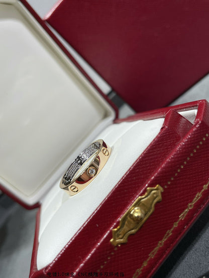 [OrnoraJewelry]LOVE PINK GOLD SILVER DIAMOND DOUBLE RING