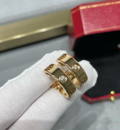 [OrnoraJewelry]LOVE 5.5MM 1 DIAMOND EARRINGS