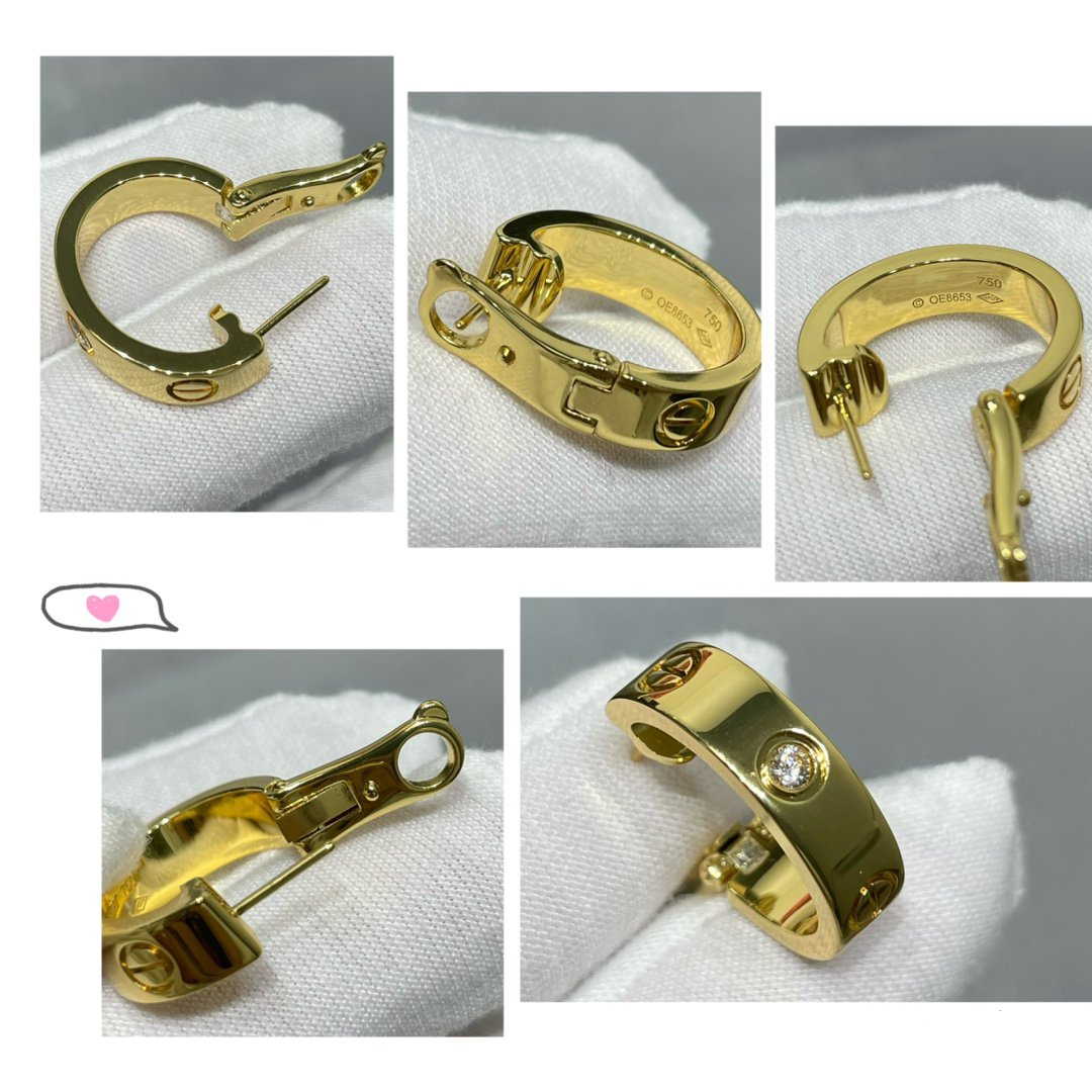 [OrnoraJewelry]LOVE 5.5MM 1 DIAMOND EARRINGS