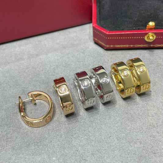 [OrnoraJewelry]LOVE 5.5MM 1 DIAMOND EARRINGS