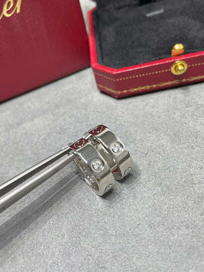 [OrnoraJewelry]LOVE 5.5MM 1 DIAMOND EARRINGS
