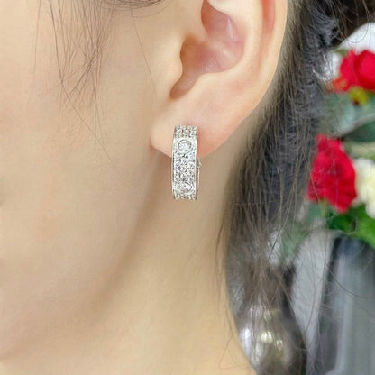 [OrnoraJewelry]LOVE 5.5MM DIAMOND PAVED EARRINGS