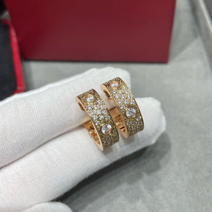[OrnoraJewelry]LOVE 5.5MM DIAMOND PAVED EARRINGS