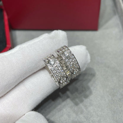 [OrnoraJewelry]LOVE 5.5MM DIAMOND PAVED EARRINGS