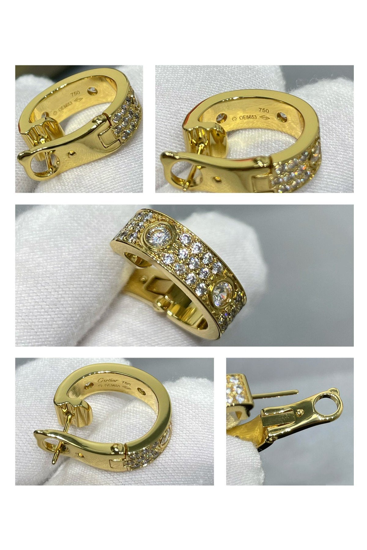 [OrnoraJewelry]LOVE 5.5MM DIAMOND PAVED EARRINGS