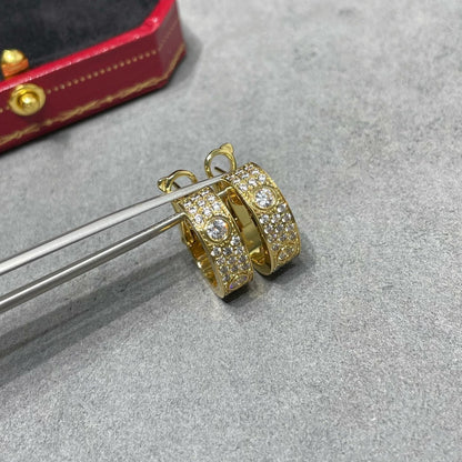 [OrnoraJewelry]LOVE 5.5MM DIAMOND PAVED EARRINGS