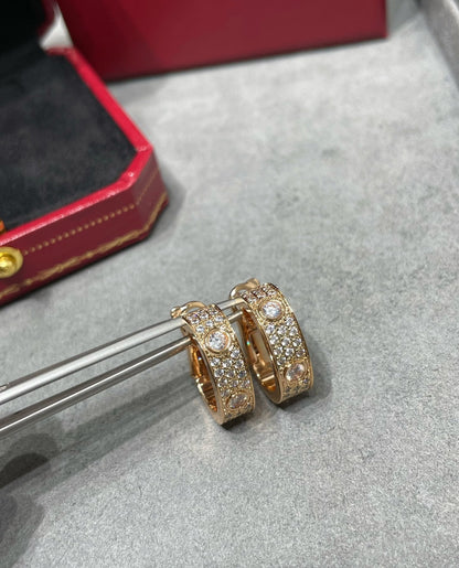 [OrnoraJewelry]LOVE 5.5MM DIAMOND PAVED EARRINGS