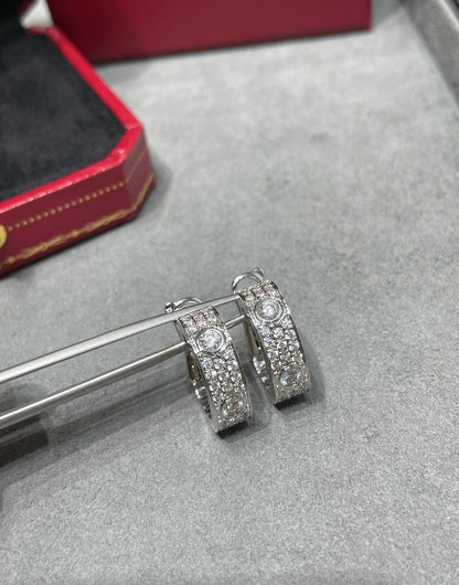 [OrnoraJewelry]LOVE 5.5MM DIAMOND PAVED EARRINGS