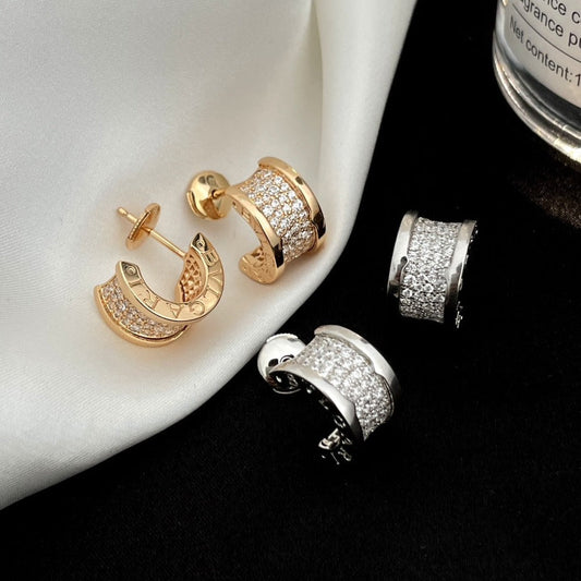 [OrnoraJewelry]ZERO 1 DIAMOND PAVED EARRINGS