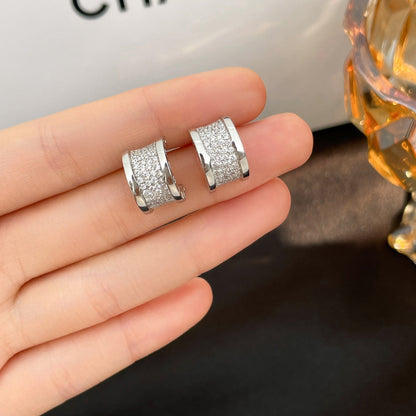 [OrnoraJewelry]ZERO 1 DIAMOND PAVED EARRINGS