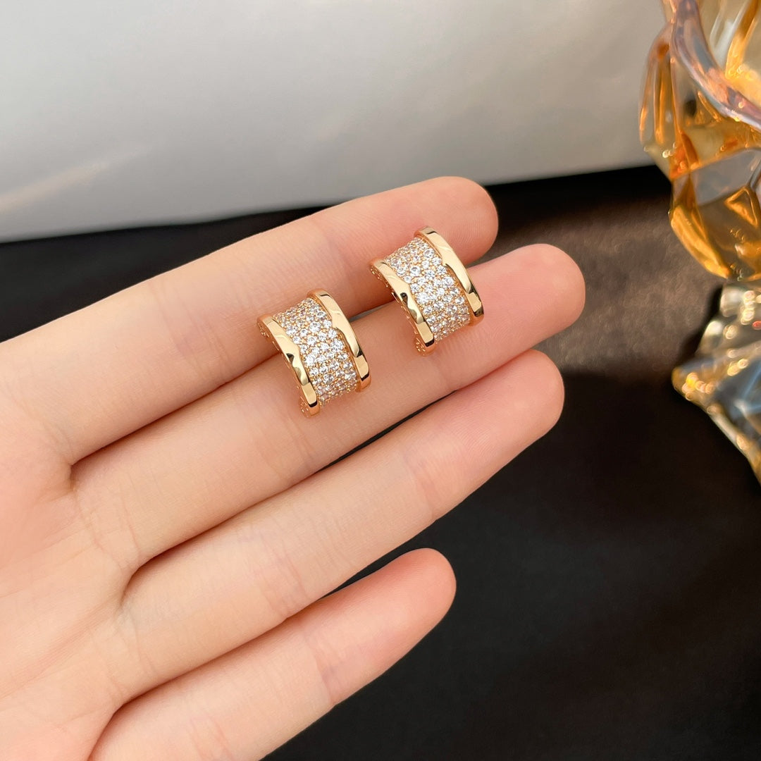 [OrnoraJewelry]ZERO 1 DIAMOND PAVED EARRINGS