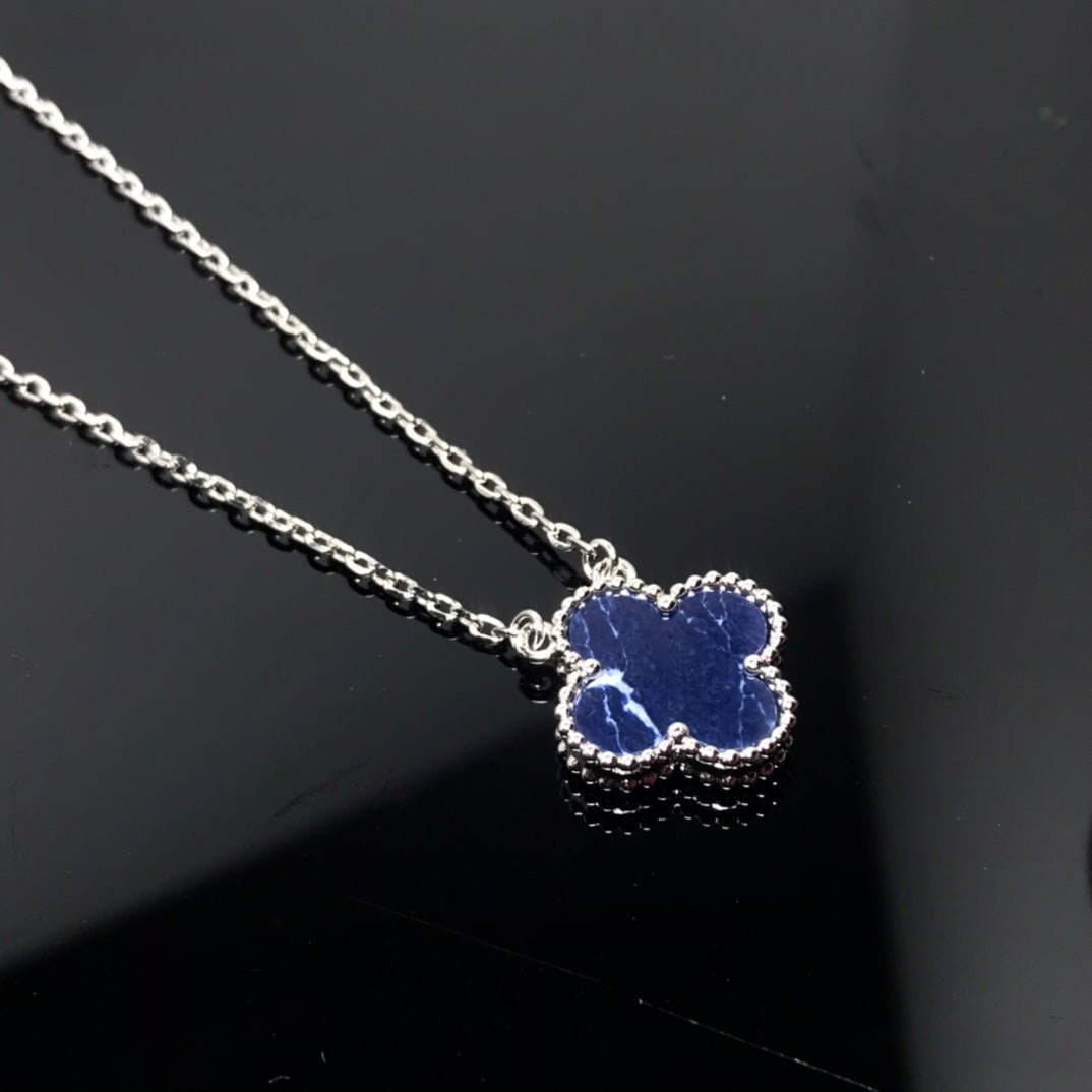 [OrnoraJewelry]CLOVER PIETERSITE SILVER LONG NECKLACE