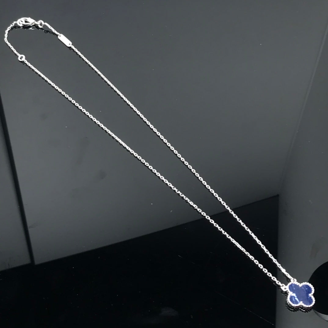 [OrnoraJewelry]CLOVER PIETERSITE SILVER LONG NECKLACE