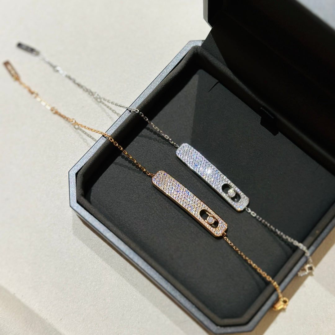 [OrnoraJewelry]MOVE CLASSIQUE DIAMOND PAVED BRACELET(Adjustable)