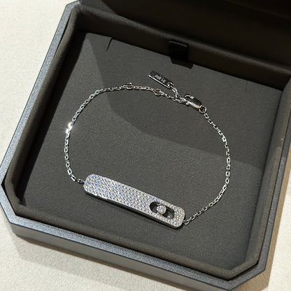 [OrnoraJewelry]MOVE CLASSIQUE DIAMOND PAVED BRACELET(Adjustable)