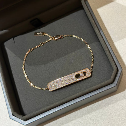[OrnoraJewelry]MOVE CLASSIQUE DIAMOND PAVED BRACELET(Adjustable)