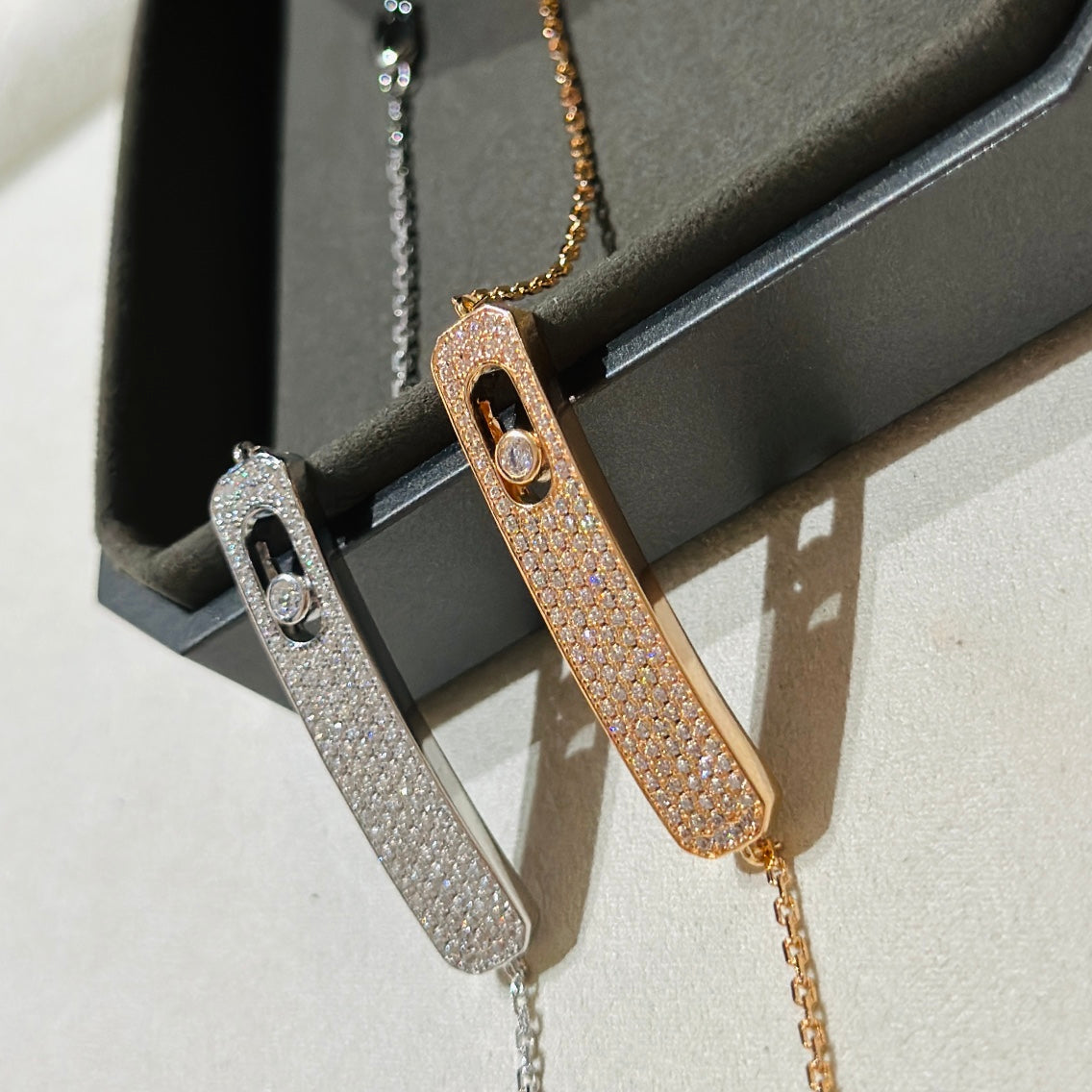 [OrnoraJewelry]MOVE CLASSIQUE DIAMOND PAVED BRACELET(Adjustable)