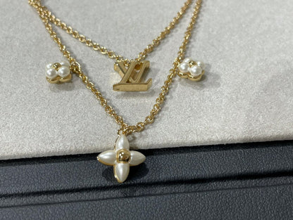 [OrnoraJewelry]FLOWERGRAM GOLD MOP DOUBLE ROW NECKLACE
