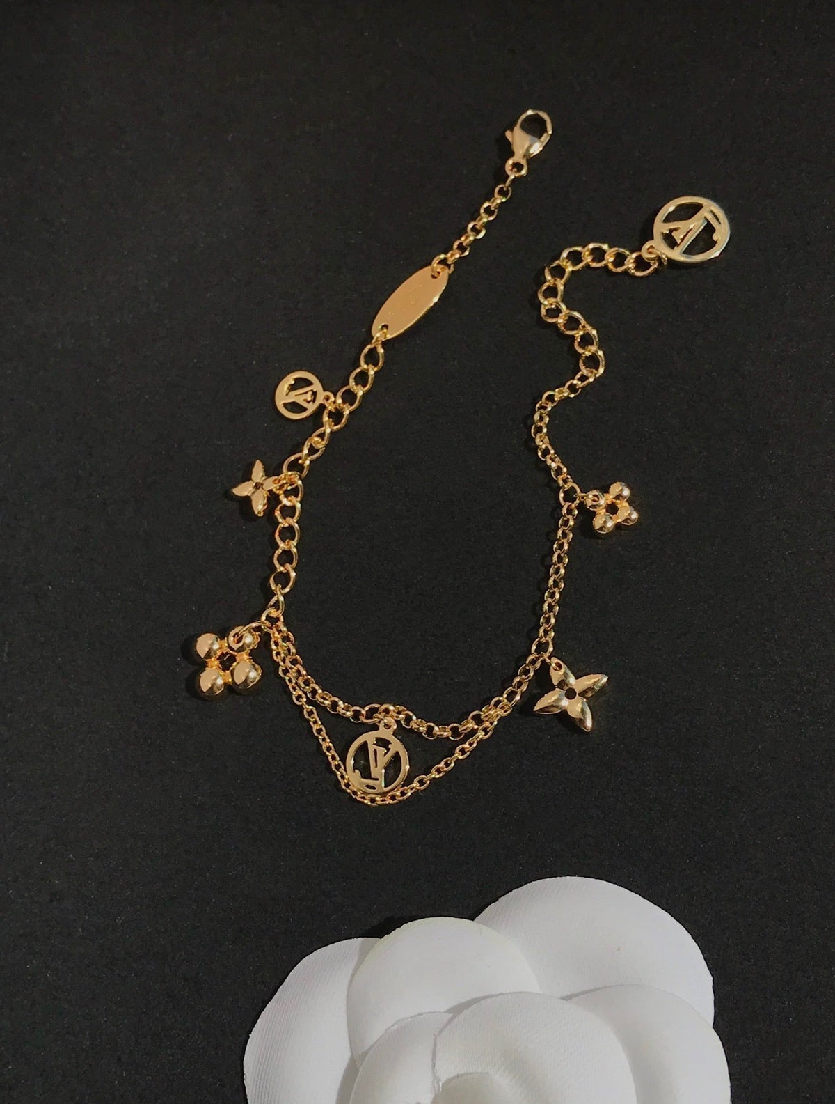 [OrnoraJewelry]BLOOMING PINK GOLD MOP BRACELET